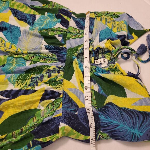 Aerie Paradise Palm Maxi Halter Dress Sz Med Tropical Boho Summer - Picture 10 of 12